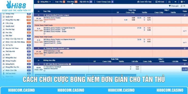 Cách chơi cược bóng ném đơn giản cho tân thủ