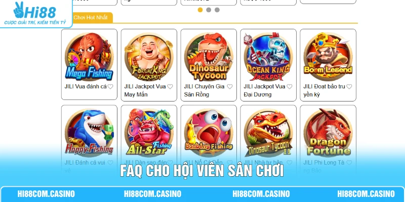 FAQ cho hội viên sân chơi