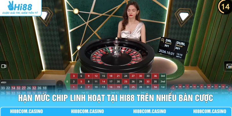 Hạn mức chip linh hoạt tại Hi88 trên nhiều bàn cược