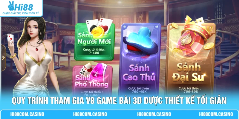 Quy trình tham gia V8 game bài 3D được thiết kế cực kỳ tối giản
